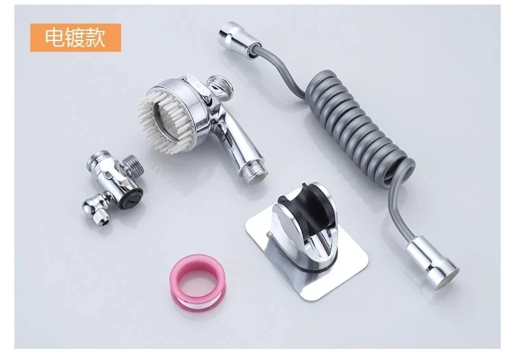 Faucet External Shower Set Bathroom Multi-function Massage Pressurized Copper Faucet Shower Toilet Basin Shampoo Accessories: WHITE