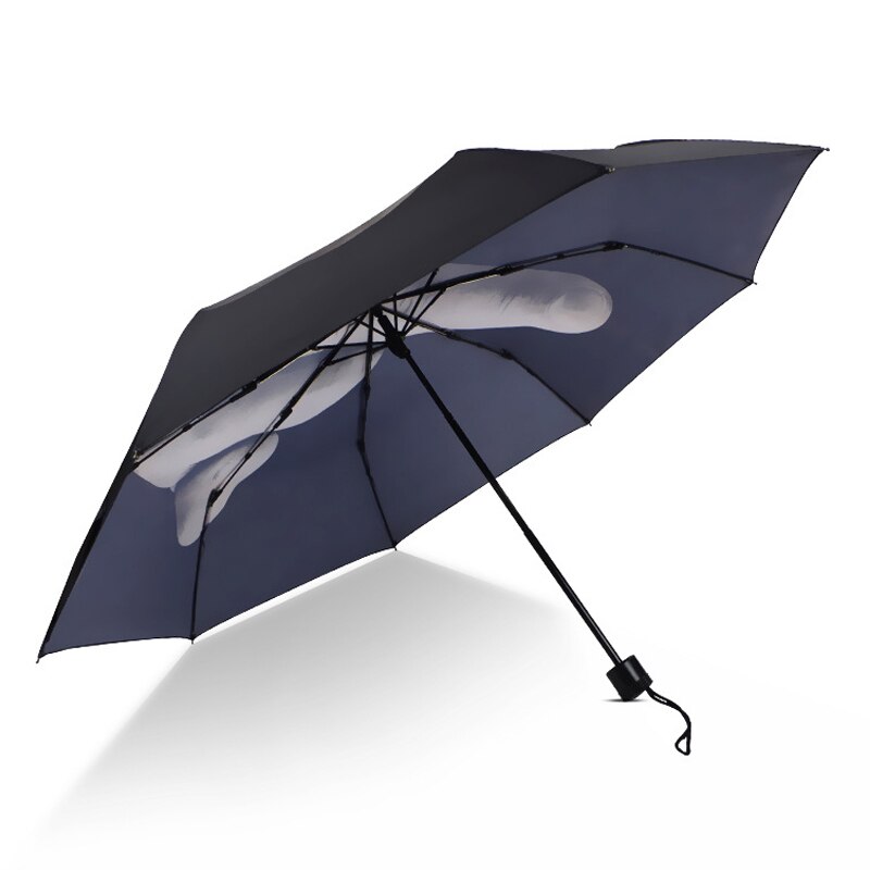 Cool Middle Finger Umbrella Rain Women Umbrella Men Windproof Folding Parasol Personality Black Middle Finger Umbrellas