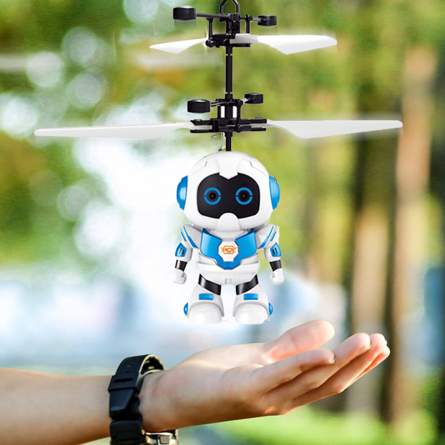 Funny Astronaut Style Mini Infrared Induction Flying Ball Aircraft Helicopter Toy with LED Light for Boys Girls Teenagers