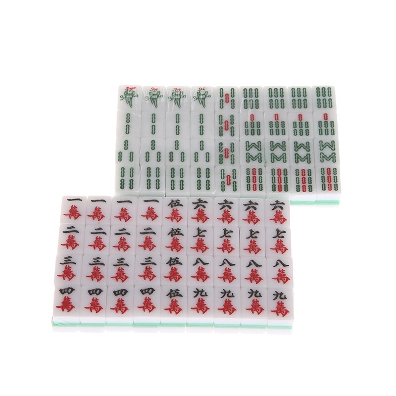 Bærbar mini 144 mahjong sæt mah jong bord traditionel spil rejse foldbar  bx0d