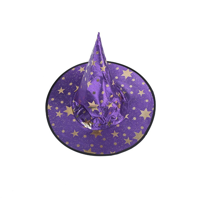Sombreros de bruja para mascarada, sombrero de mago con cinta, gorros de , accesorios para disfraces de Cosplay, decoración de de Halloween: purple