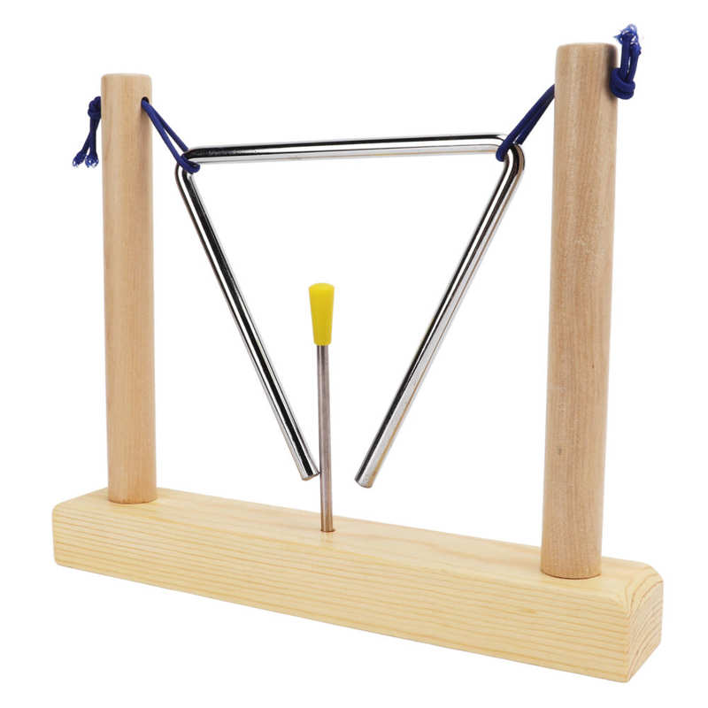 Hand Percussion Triangle with Pine Frame Musical Instrument for Performance Playing Orff Instrument Percussion Triangle
