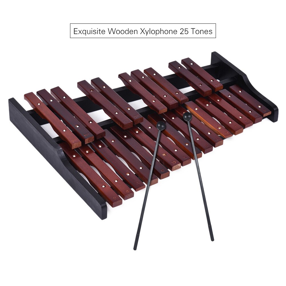 25 Note Houten Xylofoon Percussie Educatief Muziekinstrument Met 2 Hamers