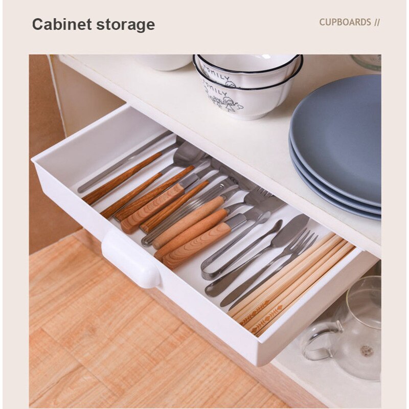 Auto-Collant Crayon Plateau Table de Bureau Tiroir De Rangement Boîte de Rangement Sous Le Bureau Support Auto-adhésif Sous-tiroir De Rangement Support De La Boîte