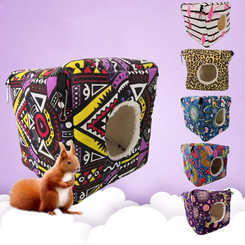 Cube Small Pet Cage Warm Winter Hamster Mini Animal Cage Hanging Bird Nest Bed House Hammock For Rodent/Guinea Pig/Rat/Hedgehog