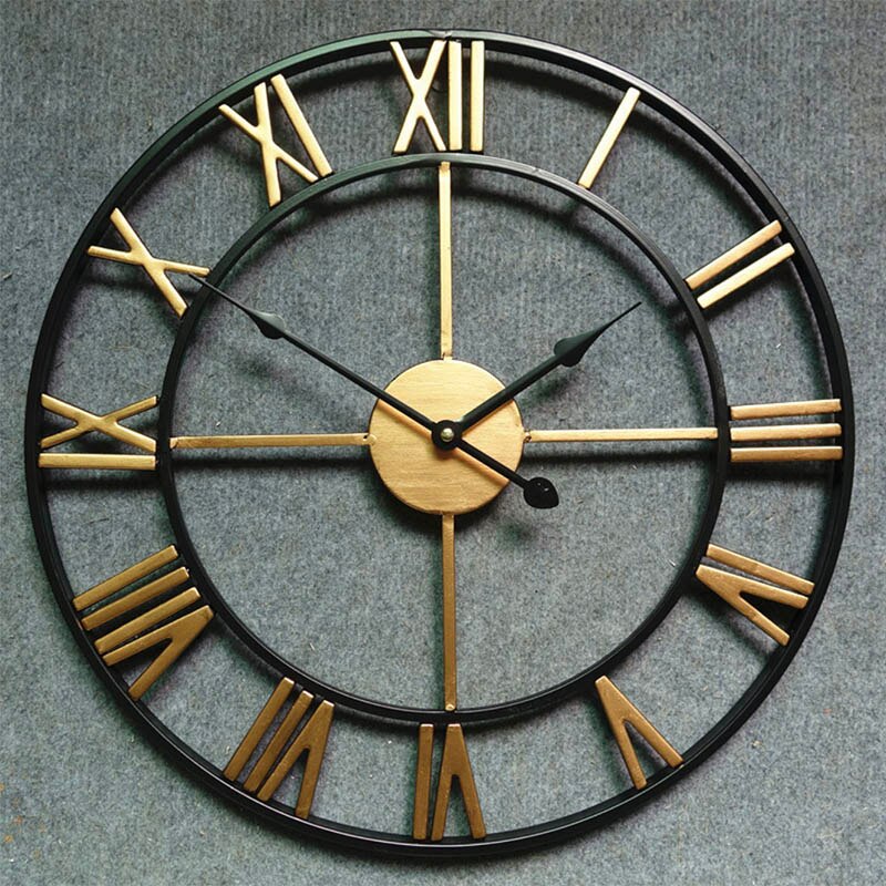 Grote Wandklok Klok Luxe Kunstenaar Woninginrichting Retro Woonkamer Quartz Naald: 1 / 40cm
