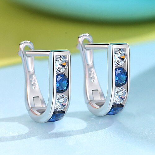 Belawang 925 sterling sølv søde søde blå krystal øreringe til baby pige børn øreringe børn piger dejlige smykker: Etye 3257