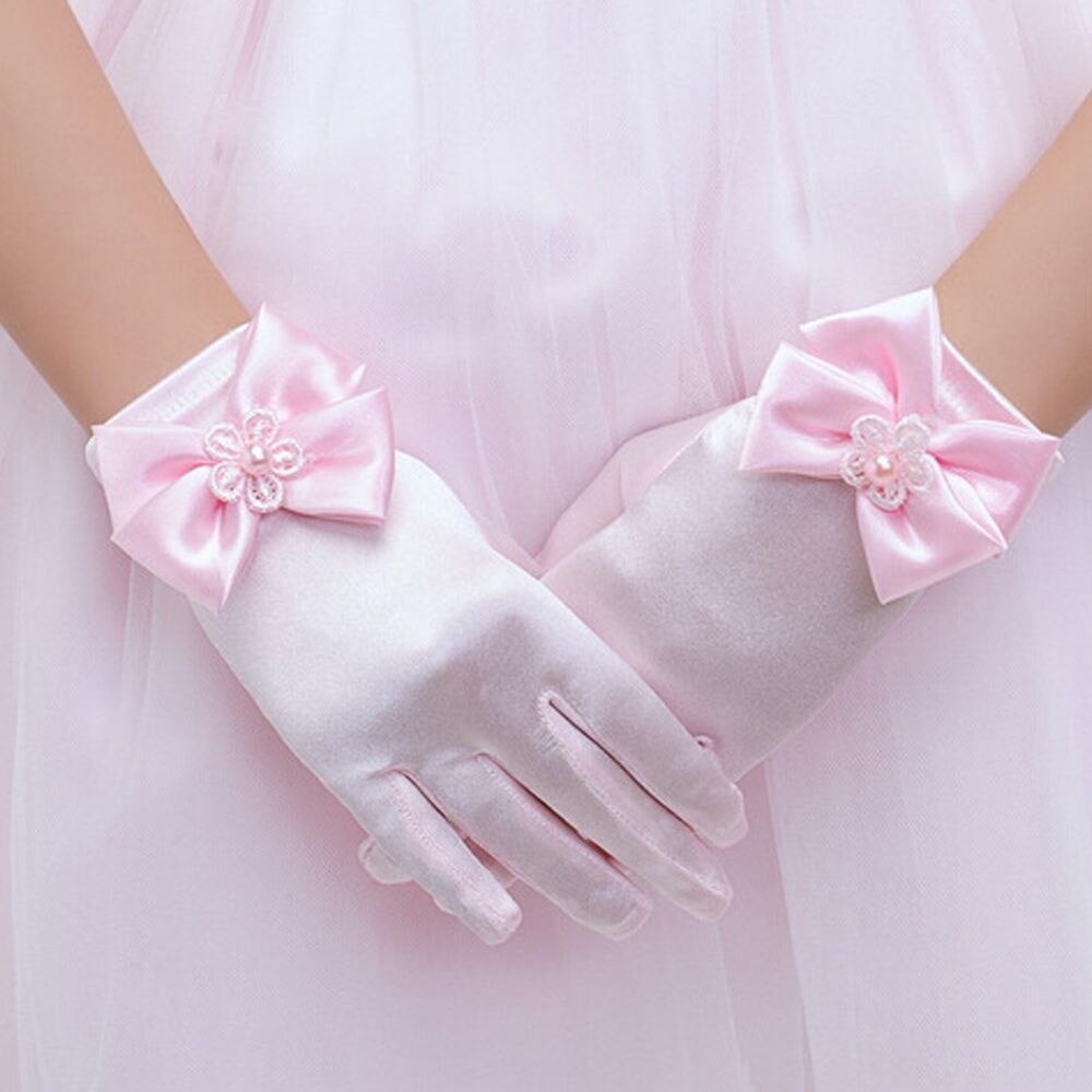 1 paar Elastische Zijde En Satijn kinderen Party Accessoires Korte Handschoenen Korte Paragraaf Dame Handschoenen Handschoenen Prinses