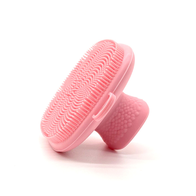 Cepillo de limpieza Facial de silicona, almohadilla de lavado, exfoliante, eliminador de espinillas, limpieza Facial profunda, cepillos faciales, masajeador de baño para bebé: Rosa