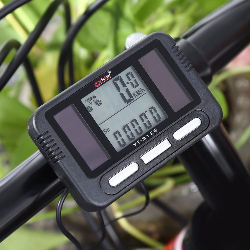 Waterproof Bicycle Computer Wired MTB Odometer Stopwatch Speedometer Watch LED Backlight 2.8 inches Of big ScreenRed light