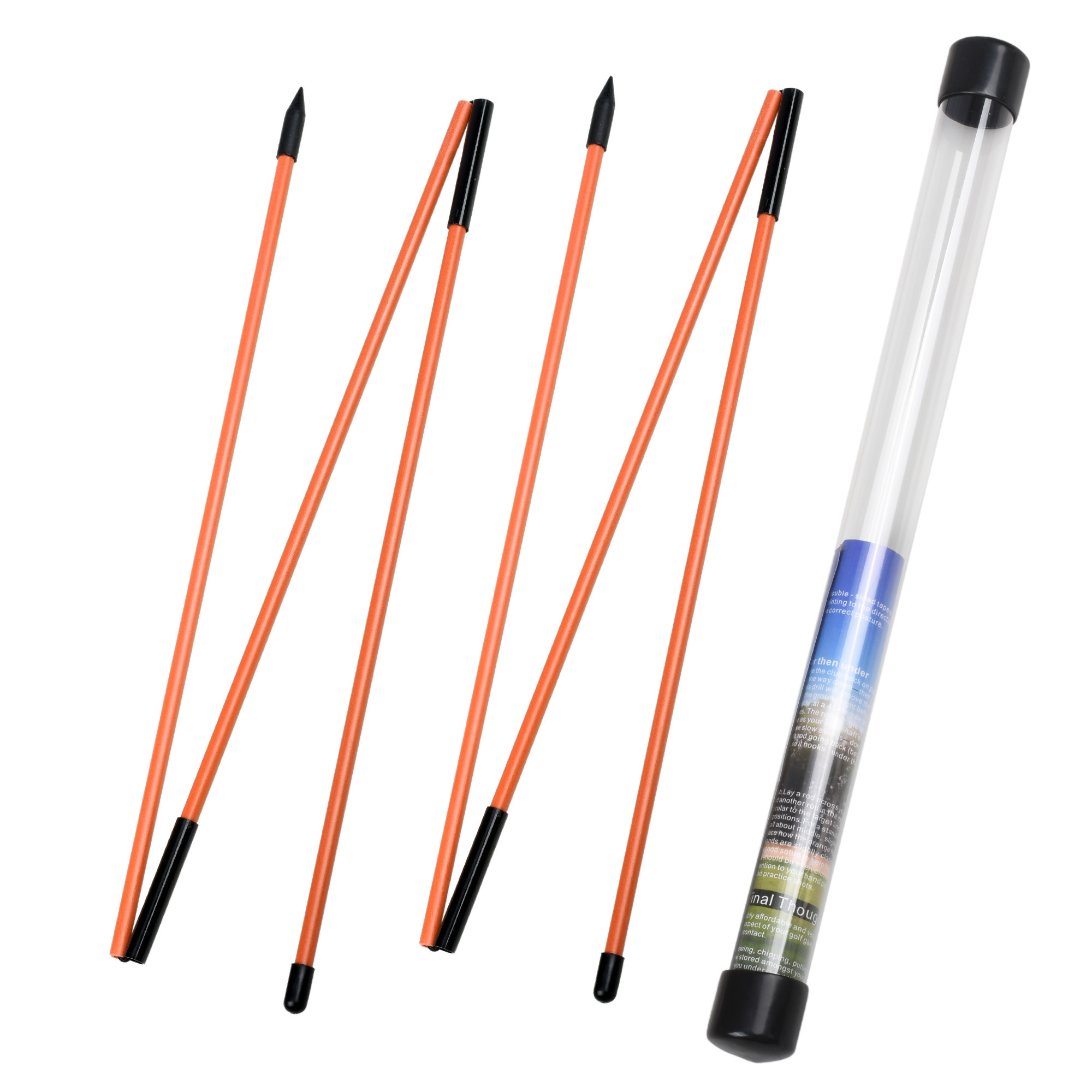 Golf Alignment Sticks 2 Sets 48inch Alignment Practice Rods Collapsible 6 Colors Golf Alignment Sticks Golf Swing Training Tools: Orange