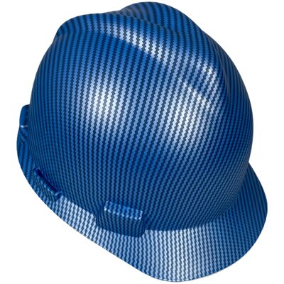 ABS Hard Hat Carbon Fiber Pattern Construction Helmet Safety Engineer Work Cap Anti-collision Protective Hat: Matte blue