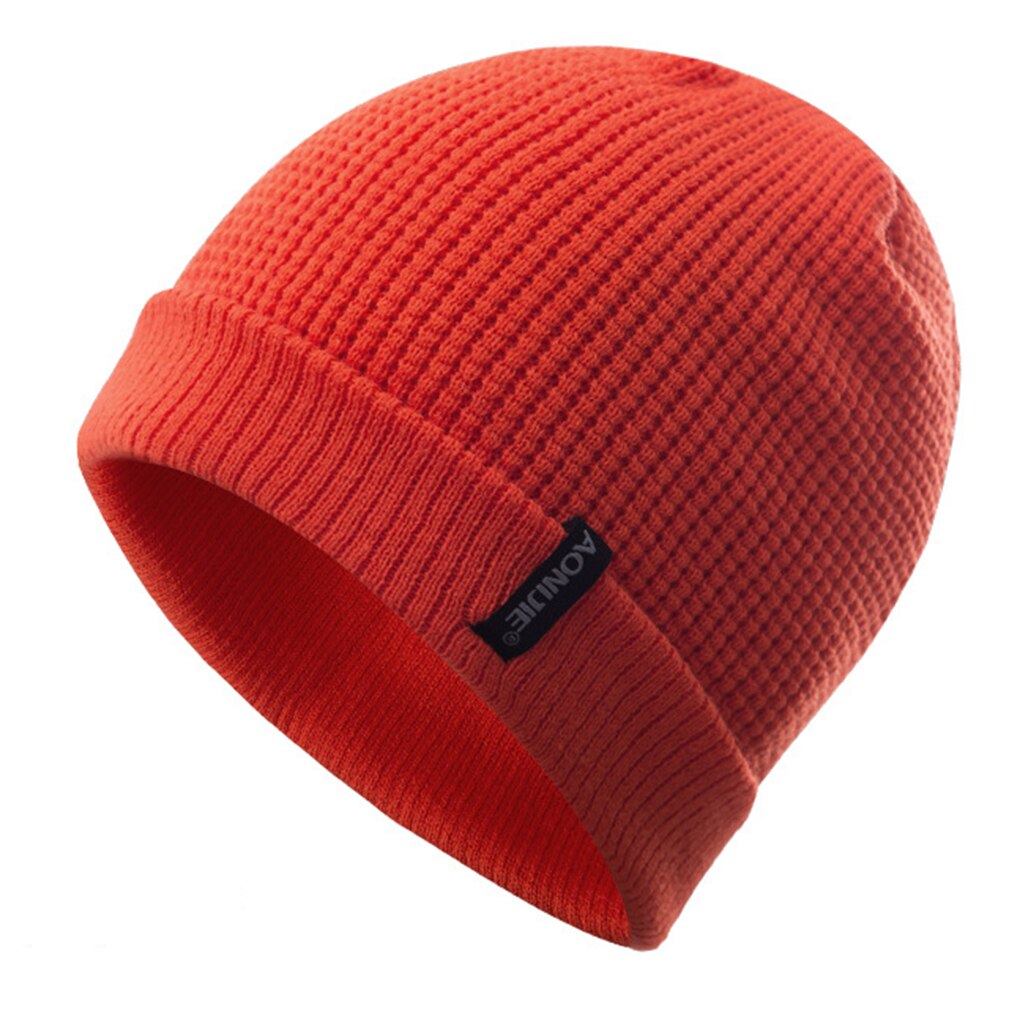 Unisex Solid Color Winter Knitted Beanies Hip-hop Snap Slouch Outdoor Hat Men Women Skiing Warm Cap: NO.3