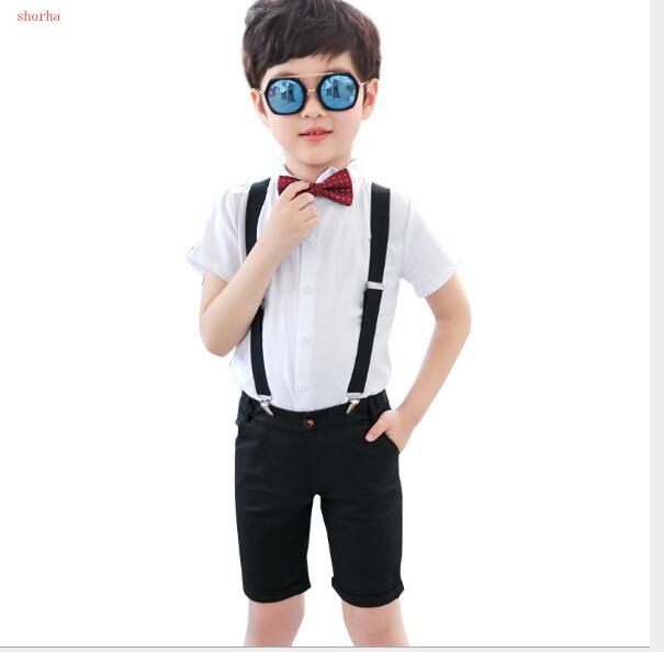 Traje de verano para niños, 2 uds., traje blanco y negro, traje Formal de boda, ropa informal, conjunto de chaqueta, traje Delgado