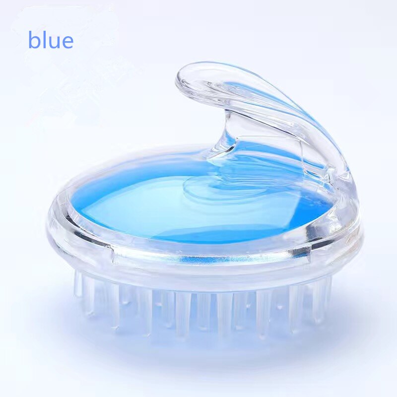 Wasborstel, reinigende zachte siliconen shampoo, hoofdhuid, douche, lichaamsmassage, ontspannende hoofdmassage, borstels, unisex kam, anti-jeuk: Blauw