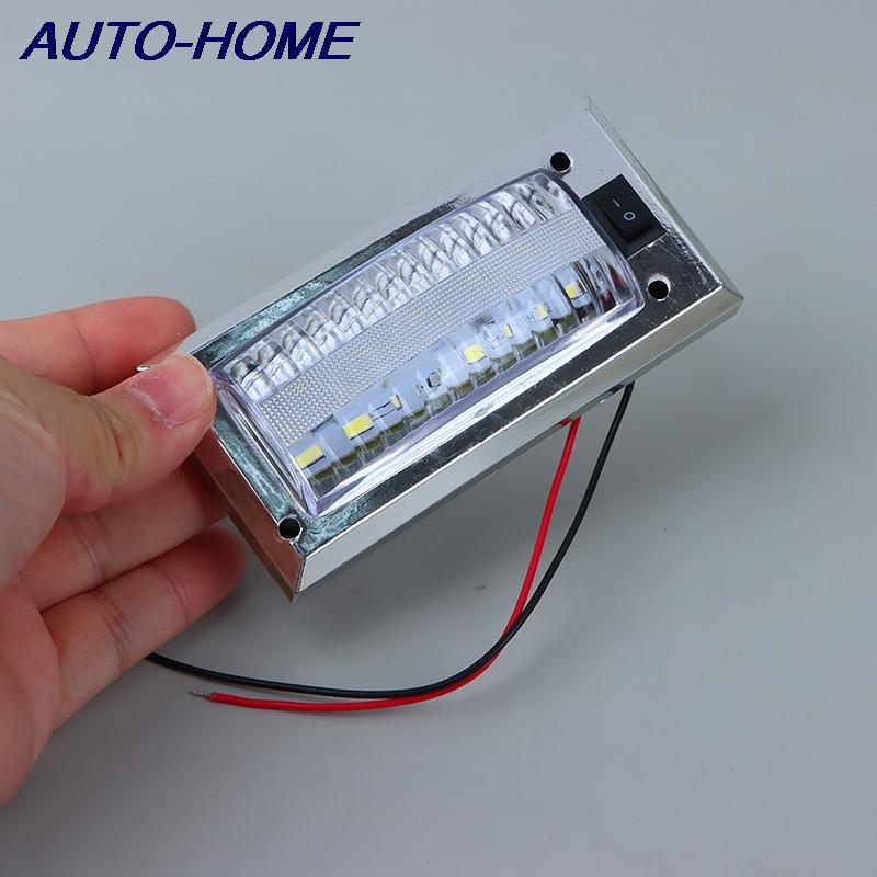 LED 12V-24V Panel Light Car Interior Reading Lamp High Brightness Cabin Lights for Van Truck RV Boat Camper Lights Switch On Off