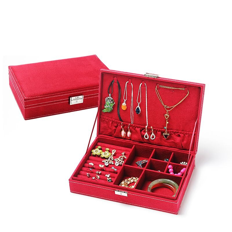 BY8969 Packaging Display Caso Di Immagazzinaggio Organizzatore Portatile Contenitore di Monili Organizzatore ganci Dei Monili Anello Orecchino Scatole di Casa: B dark red