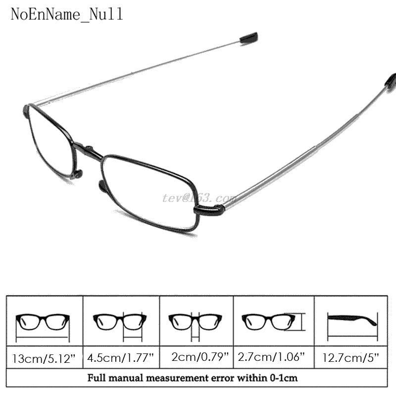 Reading Glasses Men Women Folding Small Glasses Frame Black Metal Glasses With Original Box Portable +1.5 +2.0 +2.5 +3.0