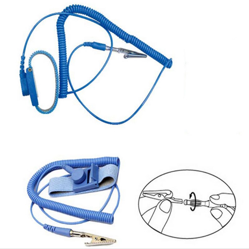 Adjustable Anti Static Bracelet Electrostatic ESD Discharge Cable Reusable Wrist Band Strap Hand With Grounding Wire
