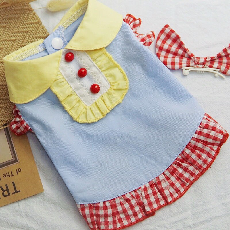 Bonito vestido de perro ropa para perros y gatos falda para perrito Yorkshire Pomeranian Poodle Bichon Schnauzer Corgi galés ropa cachorro atuendo: S
