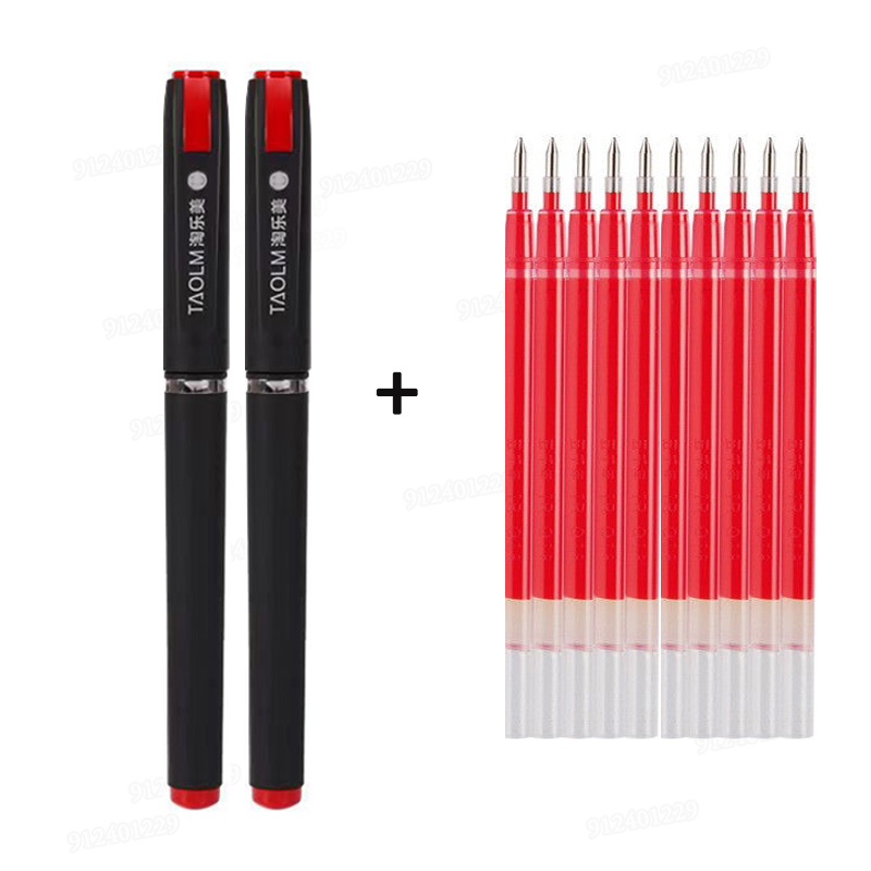 Stylo Gel de grande capacité pour Signature, calligraphie, écriture manuscrite, noir, bleu, rouge, stylo à bille 1.0 0.7 0.5 NibFor Business: Rouge / Multi-couleur