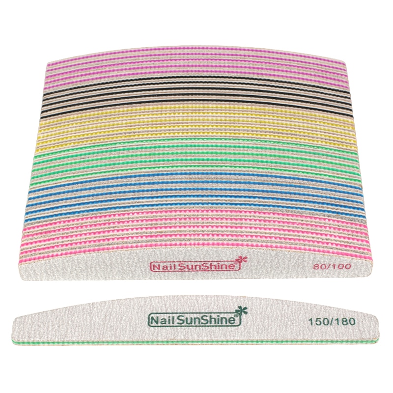Limas de acrílico para manicura, pulidor resistente de uñas lavable, 80/100/150/180/240/320, 50 uds.