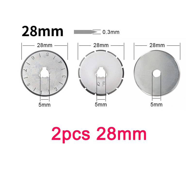 Leather Craft 45mm Rotary Cutter Leather Cutting Tool Fabric Cutter Circular Blade DIY Patchwork Sewing Quilting Fit Olfa Cut: 2pcs 28mm
