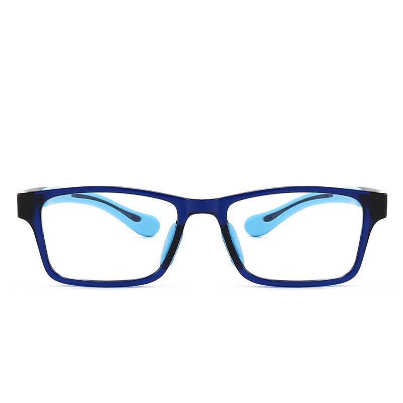 Anti Blue Light Kids Glasses Square Glasses Boy Girls Colorful Children Optical Frame Eyeglasses Soft Frame Transparent Eyewears: BLUE