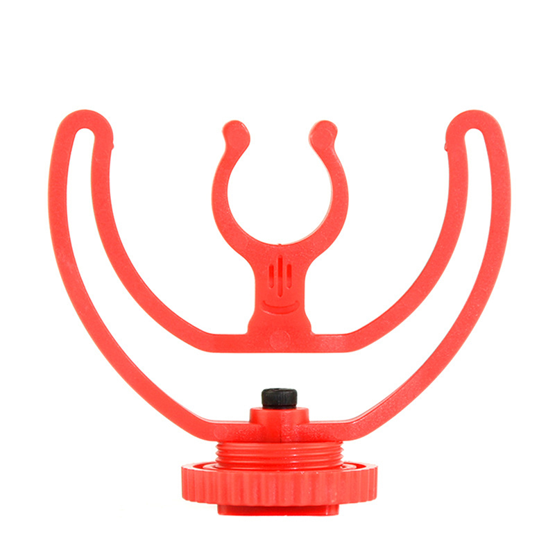 Camera Shoe Shock Mount with Rycote Lyre Bracket for Rode VideoMicro VideoMic Me Microphone: Red