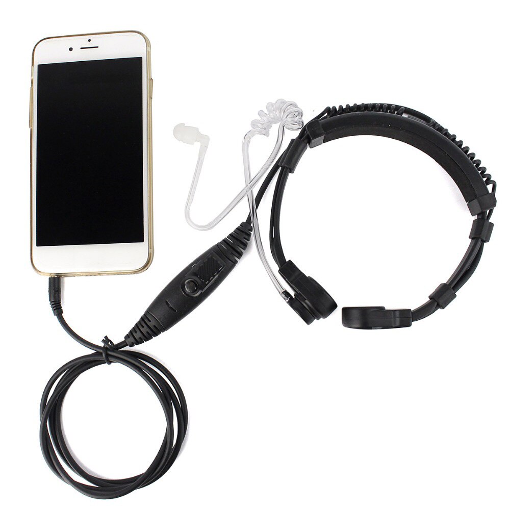 Retevis R-151 1Pin 3.5mm PTT Throat Mic Flexible Earpiece Covert Air Tube Headset Headphone For Mobile Phone/Speakers/Computers
