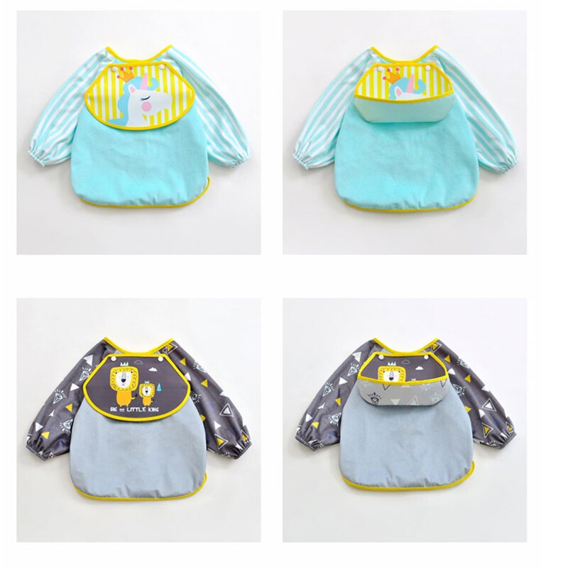 Lunch bibs Eating Smock Waterproof Baby Clothes Boys Girls 4 season Jacket Newborn 0~3 Year Children Anti dressing Kid Clothing