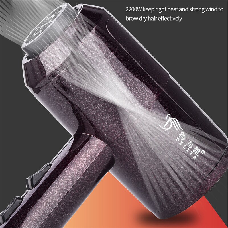 Strong Power 2200W DC Motor Hair Dryer For Hairdressing Barber Salon Tools Blow Dryer Low Noise Blower Hairdryer