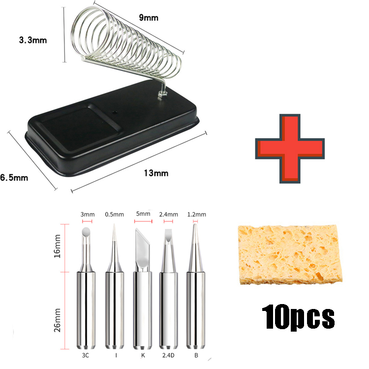 Supporto universale per saldatore elettrico con cuscinetti in spugna per pulizia saldatura Saldatura generica resistente alle alte temperatura: Argento