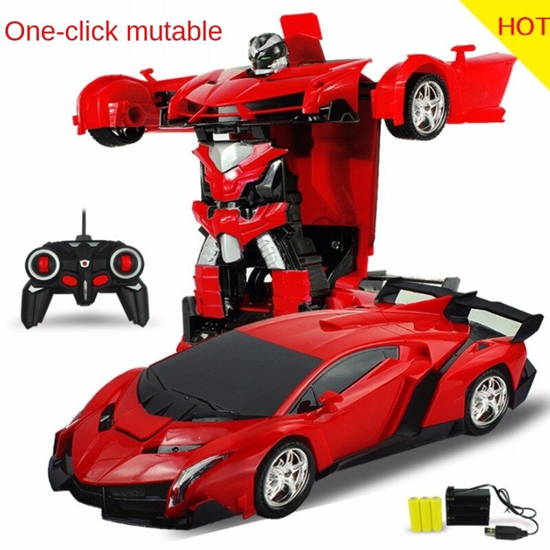 Elektrische Afstandsbediening Vehicle1: 18 Een Knop Vorm Veranderende Speelgoed Shape-Shifting Robot Model Speelgoed