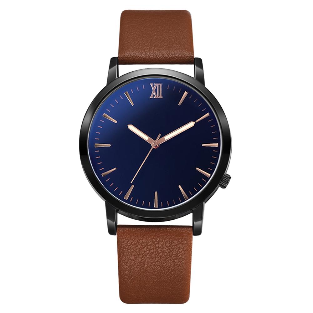 , reloj de negocios para hombres, pulsera de cuero PU, reloj de pulsera de cuarzo analógico a la , reloj Masculino