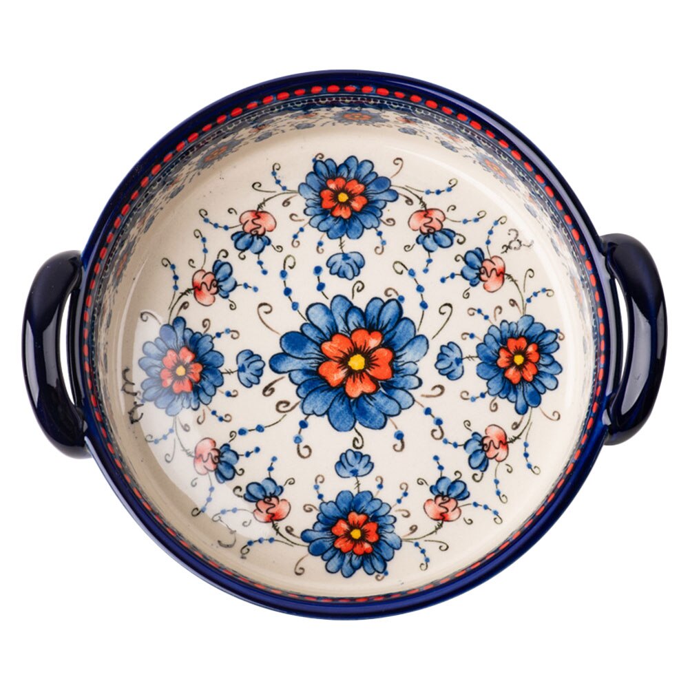 Baked Rice Serving Bowl Double Handle Ceramic Bakeware Condiment Mixing Bowl