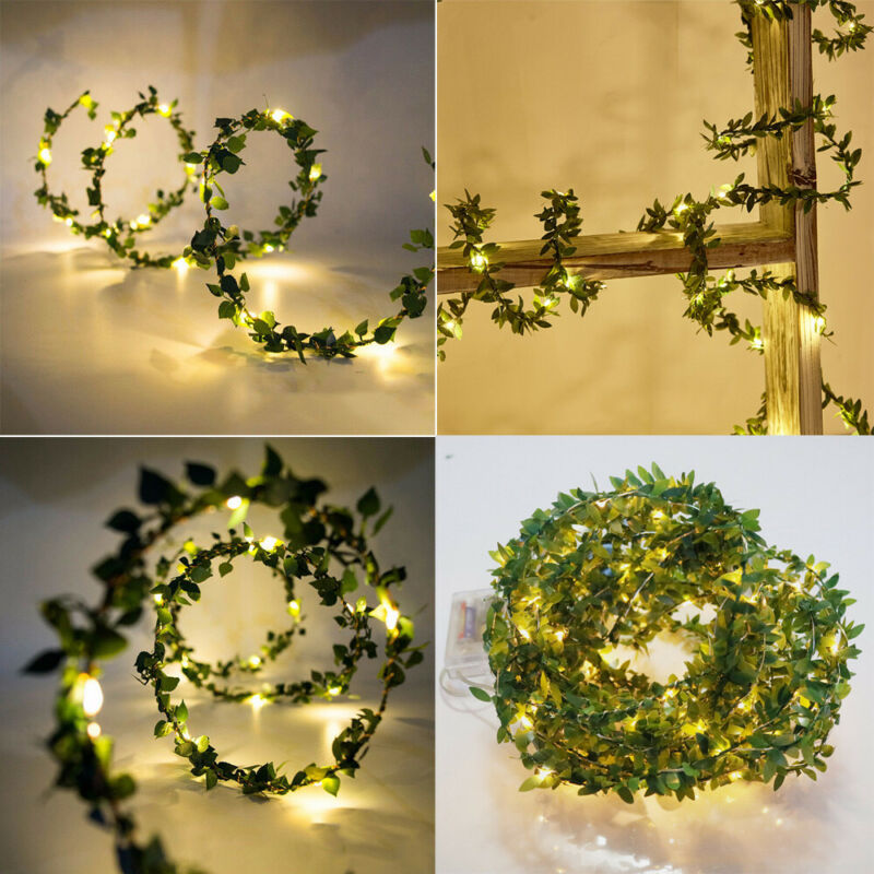 Rose Bloem Wijnstok Snaar Led Verlichting Decoratie Groen Blad Guirlande Batterij/Usb/Zonne-energie 3 M 5 M 10 M Warm Wit Kerstverlichting