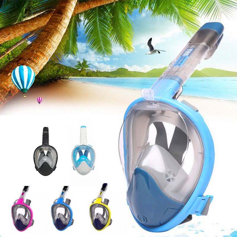 Underwater Scuba Anti Fog Full Face Diving Mask Snorkeling Set Respiratory Masks Safe and waterproof Swimming Equipment