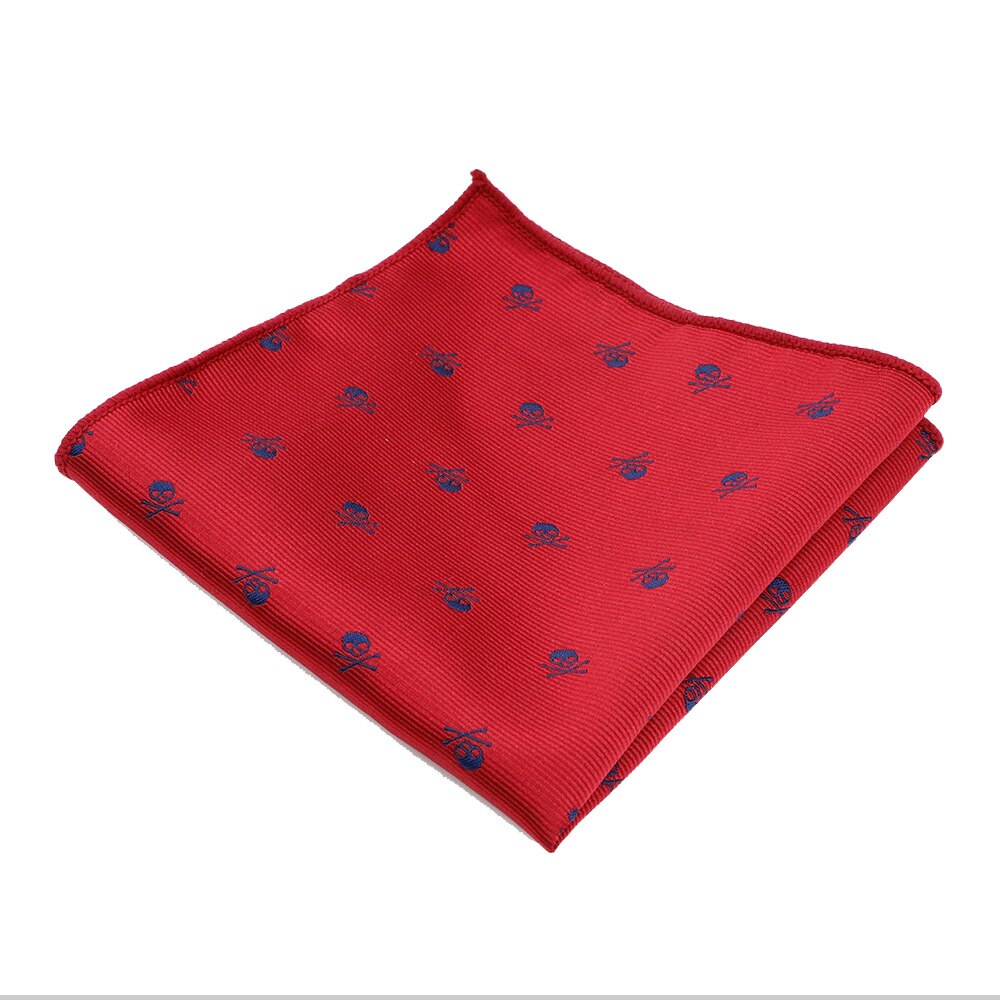 Pañuelo cuadrado de bolsillo para hombre, pañuelo de Calavera, azul, rojo, negro, 26x26CM, traje de pañuelo, toalla de pecho para de boda y negocios: 5