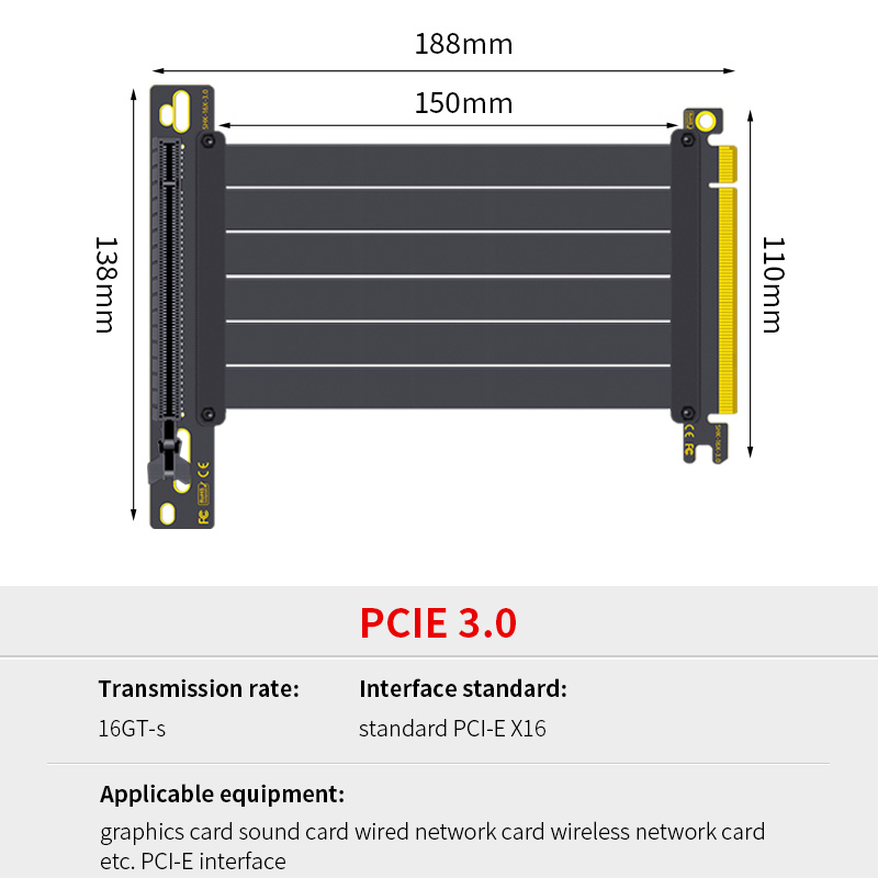 TEUCER PCI-E Gen 4.0 3.0 16X Riser Video Graphics Card Shielded Flexible 90° Mounting GPU Lossless Mount Extension Cable 15/20cm: Orange