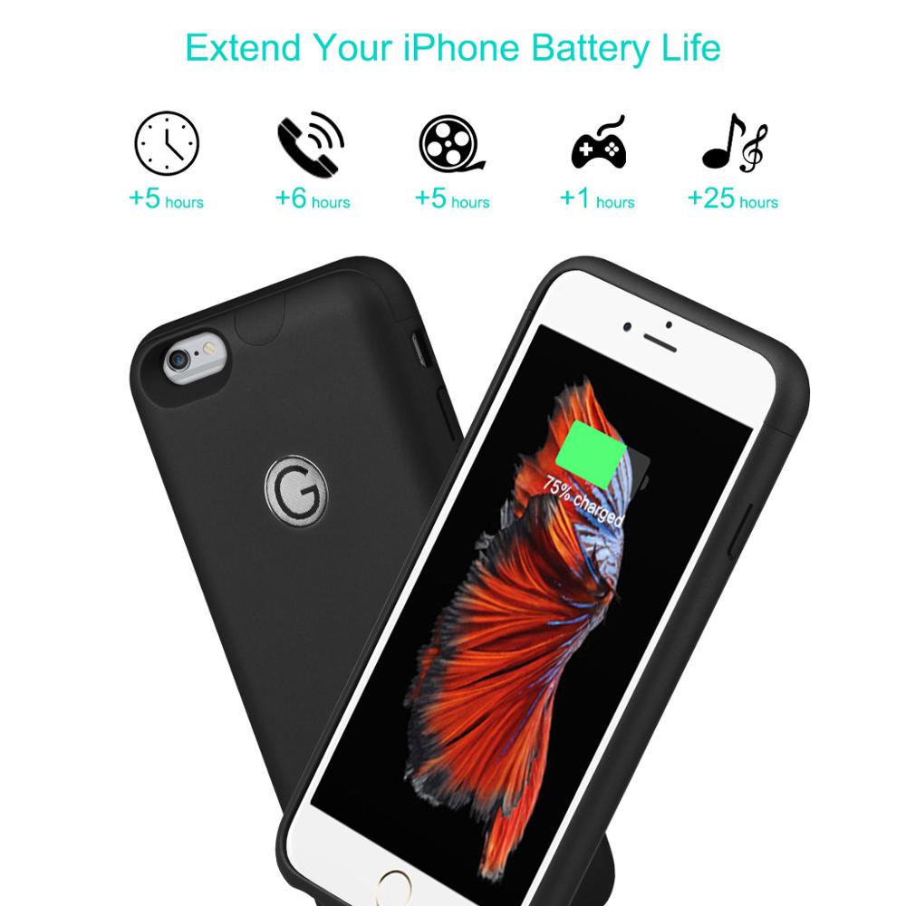 Batterij Oplader Voor Iphone 6 6S Voor Iphone 6 6S Plus Power Bank Ultra Slanke Externe Backup opladen Case