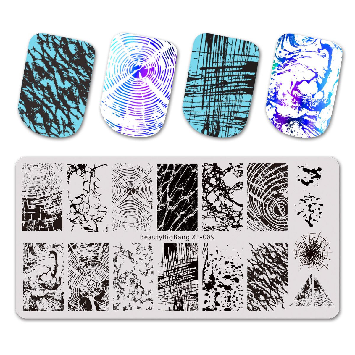 Beautybigbang Nail Stamping placas Nail Art accesorios mármol anual anillo patrón Superior plantillas Nail Stamping Mold XL-089: 89
