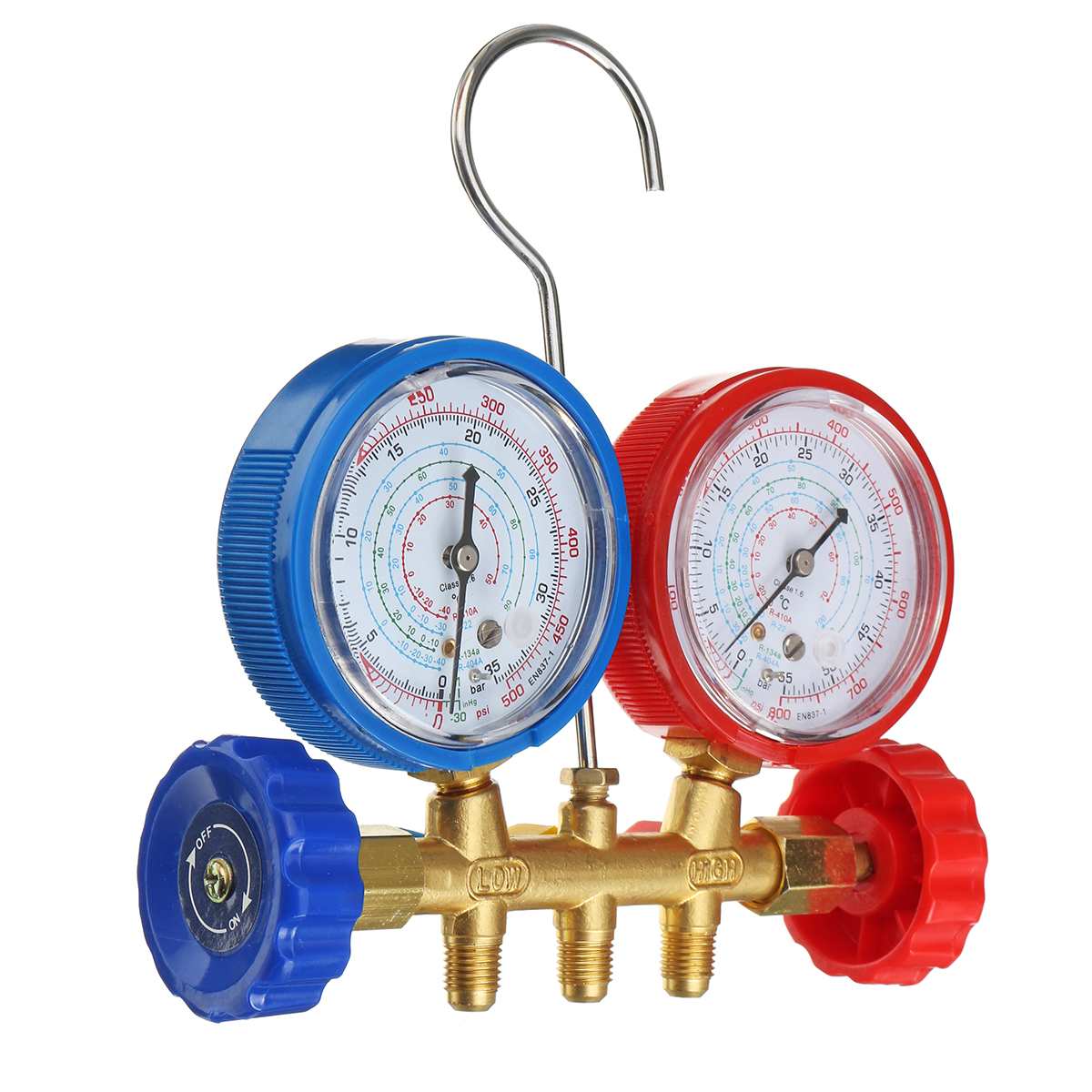 Manifold Gauge with Connector Refrigerant Device Pressure Gauge Refrigerant Filling Device High Precision R40 R410a R22 R134a