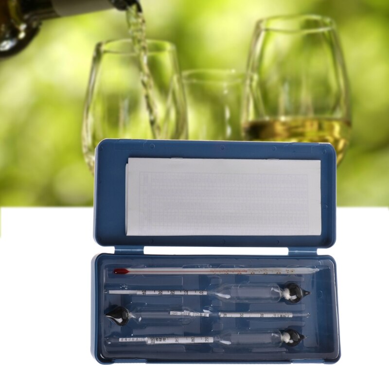 3 stk 0-100%  hydrometer alkoholmeter tester indstillet alkoholmåler + termometer  l4mb