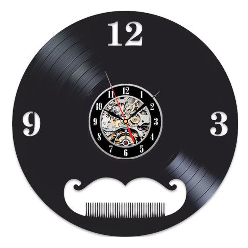 Barbershop Vinyl Record Wandklok Modern Kapper Kapper Klokken Opknoping Muur Horloge voor Kapper Kapsalon: 9