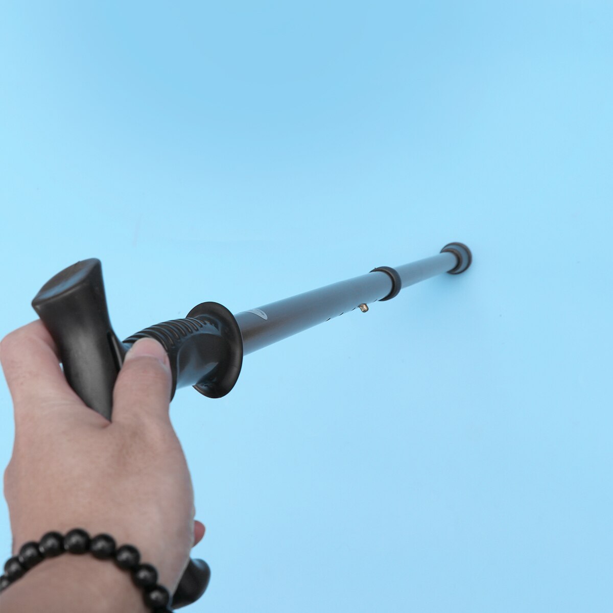 Six-Section Telescopic Trekking Pole Walking Cane Aluminium Alloy Anti-Skid Adjustable Walking Stick Silver Brown Walking Sticks