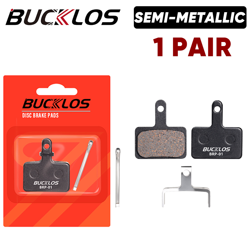 BUCKLOS BRP-01 Schijfremblokken Hars Semimetalen MTB Hydraulische Remblokken voor SHIMANO B01S B05S Fiets Remblokken voor M525 M395: Rood
