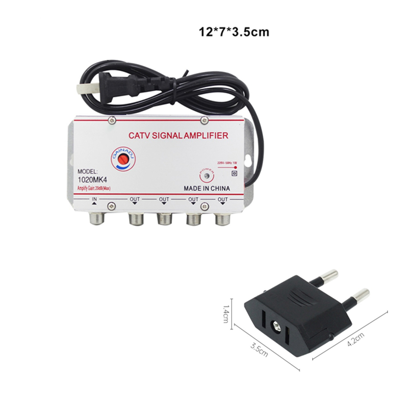 4/6/8 Way 20 db Digital tv Antenna CATV TV box Signal Amplifier Antenna for digital tv Signal Booster Splitter US EU Plug 220V: Pink