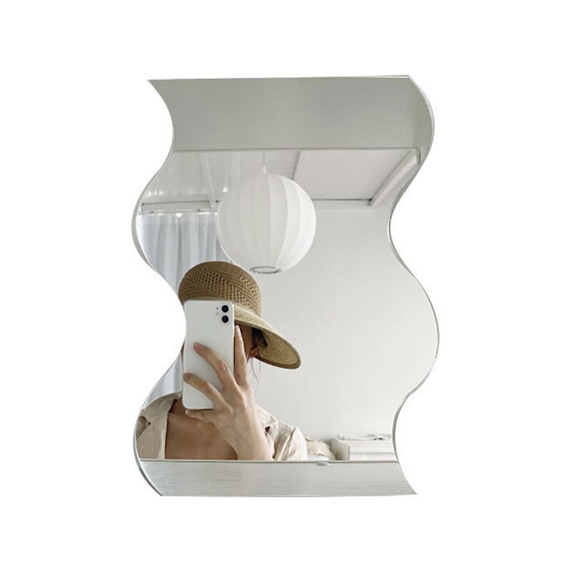 Clear Acrylic Mirror Irregular Edge Desktop Makeup Mirror Bedroom Decorative