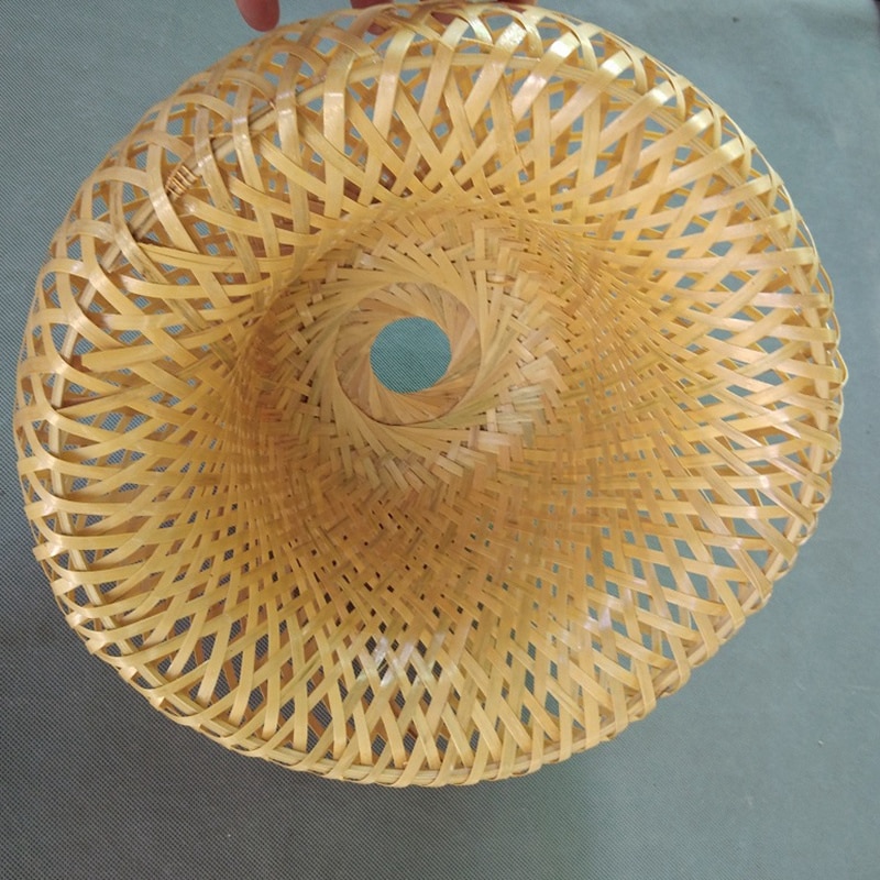 Bambou osier rotin abat-jour tissé à la main Double couche bambou dôme abat-jour asiatique rustique japonais lampe